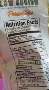 Old Dutch Rip-L Low Sodium Potato Chips Nutrition Info