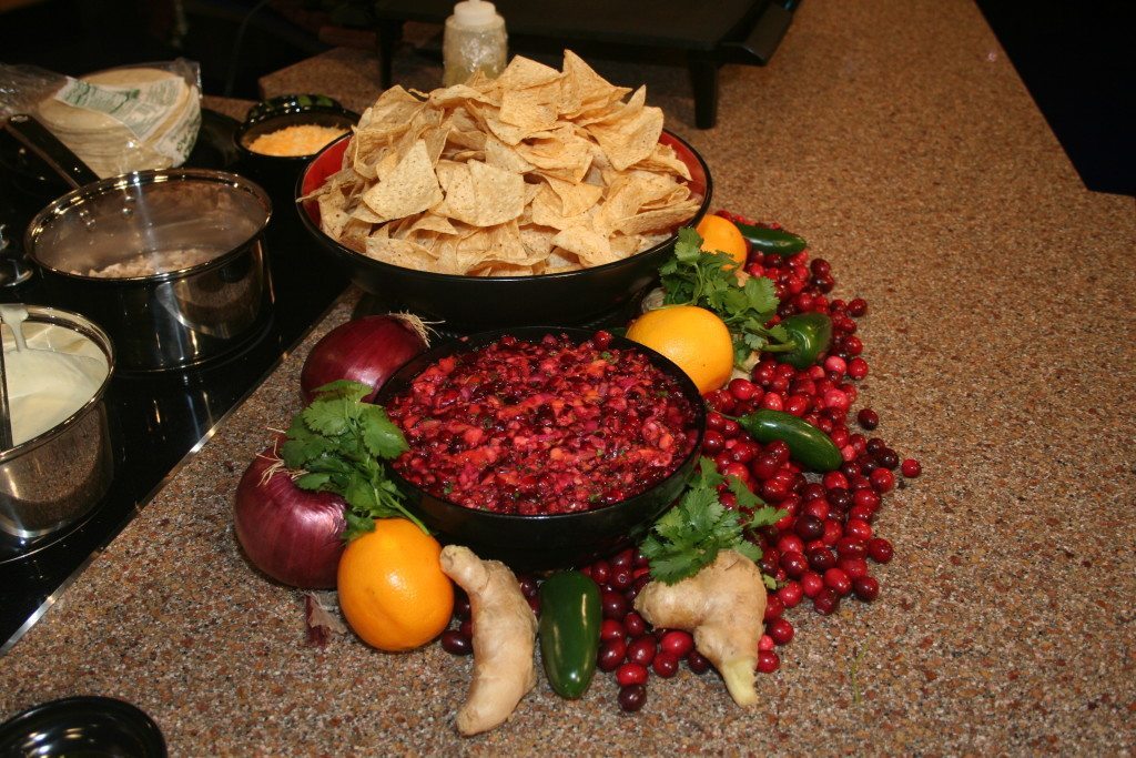 Low Sodium Enchiladas with Cranberry Salsa