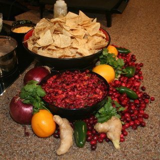 Low Sodium Enchiladas with Cranberry Salsa