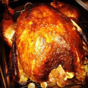 Low Sodium Apricot Mustard Glazed Roast Turkey