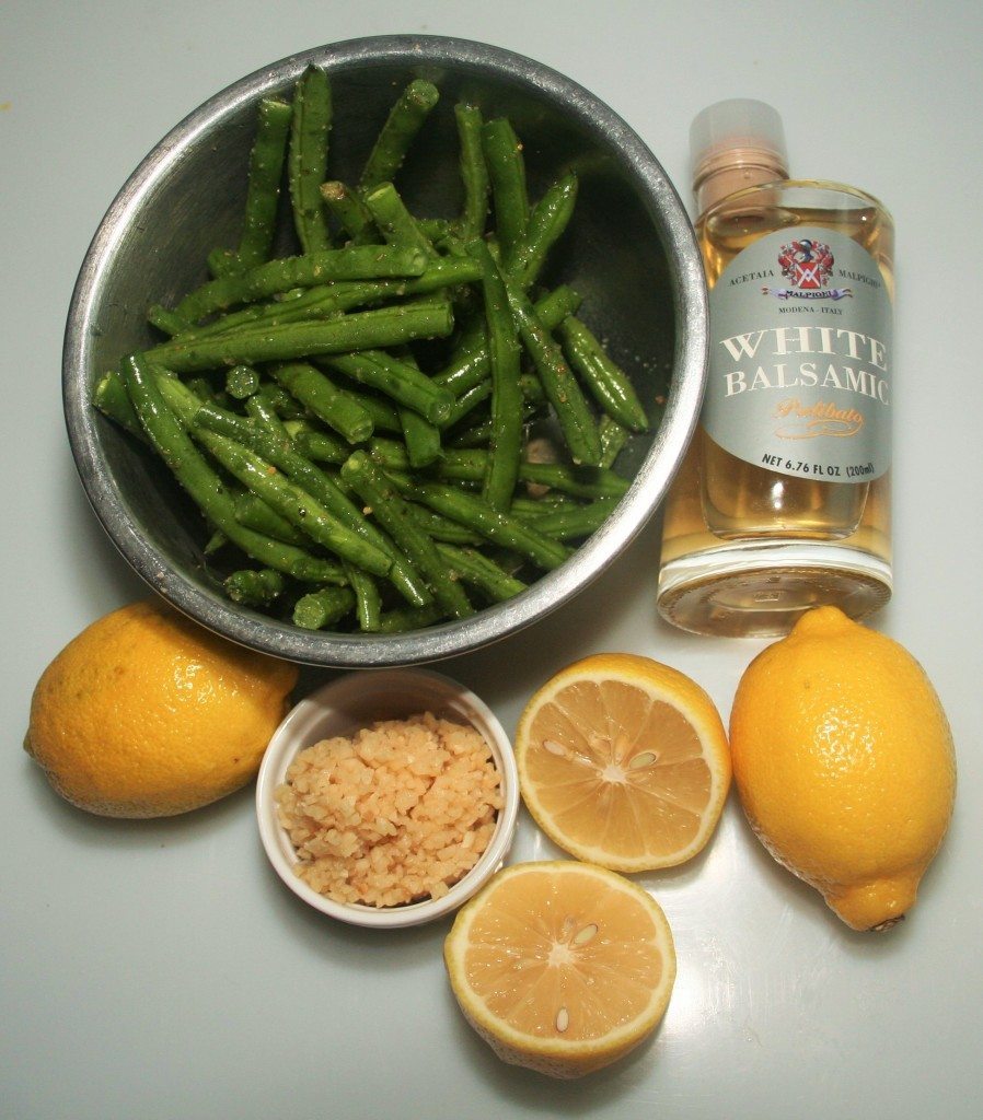 Lemon, Garlic, and White Balsamic Roasted Green Beans