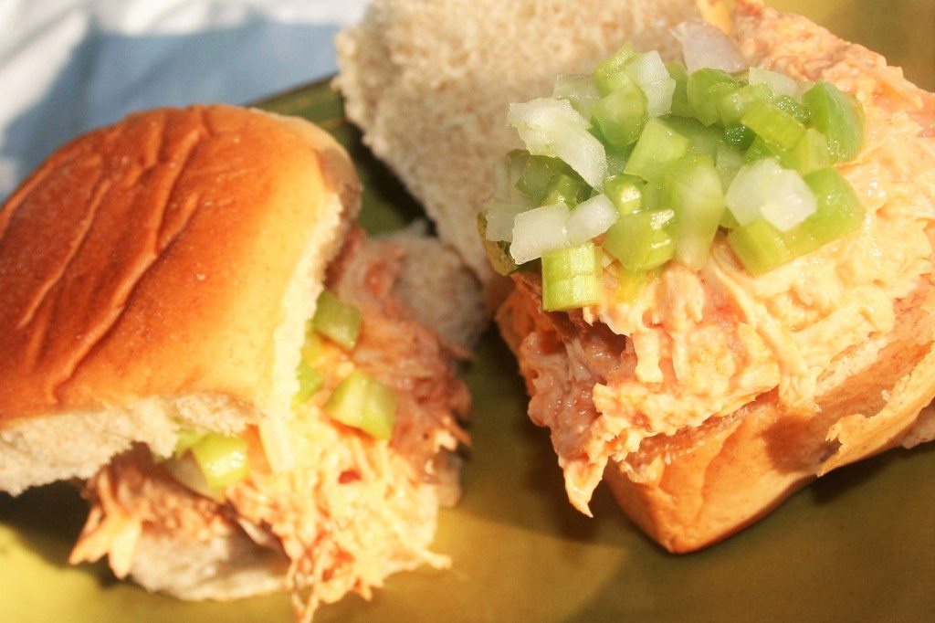 Creamy Buffalo Chicken Sliders with Pickled Celery Relish
