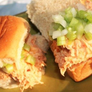 Creamy Buffalo Chicken Sliders with Pickled Celery Relish