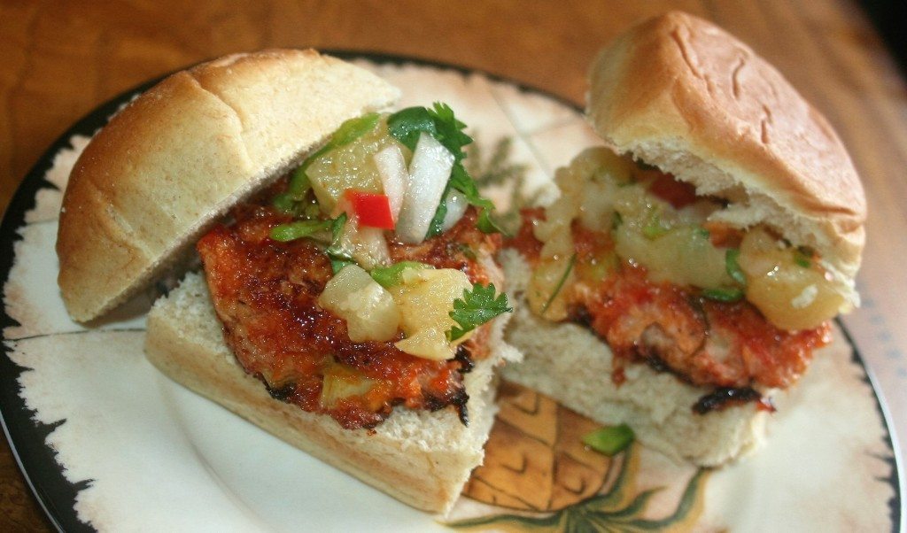 Honey Sriracha Tuna Sliders with Pineapple Salsa