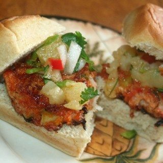 Honey Sriracha Tuna Sliders with Pineapple Salsa