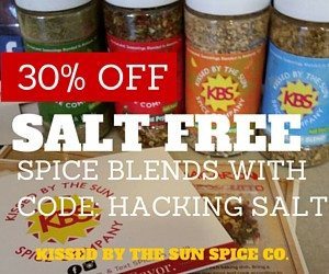 Get 30% off Kissed By The Sun Salt Free Spices with code Hacking Salt