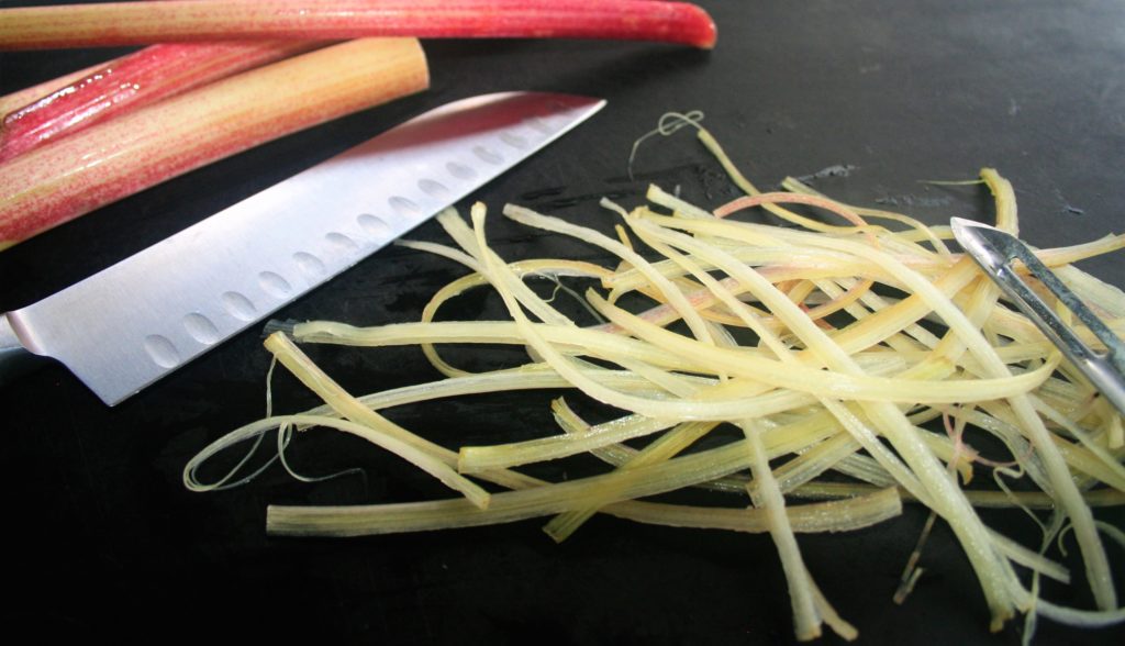 Rhubarb Noodles With Bourbon Honey Glaze