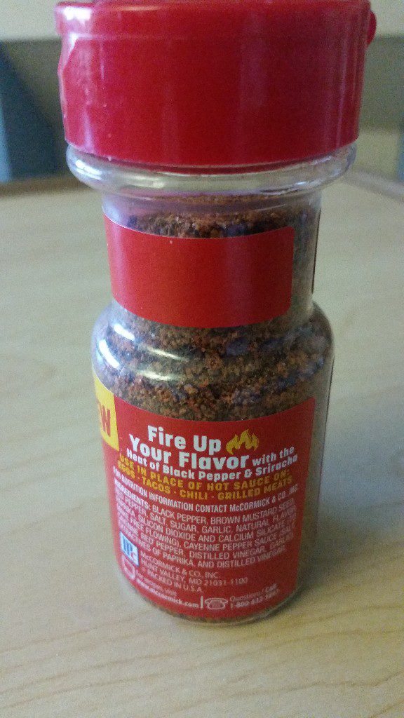 McCormick's New Sriracha Black Pepper Low Sodium Seasoning