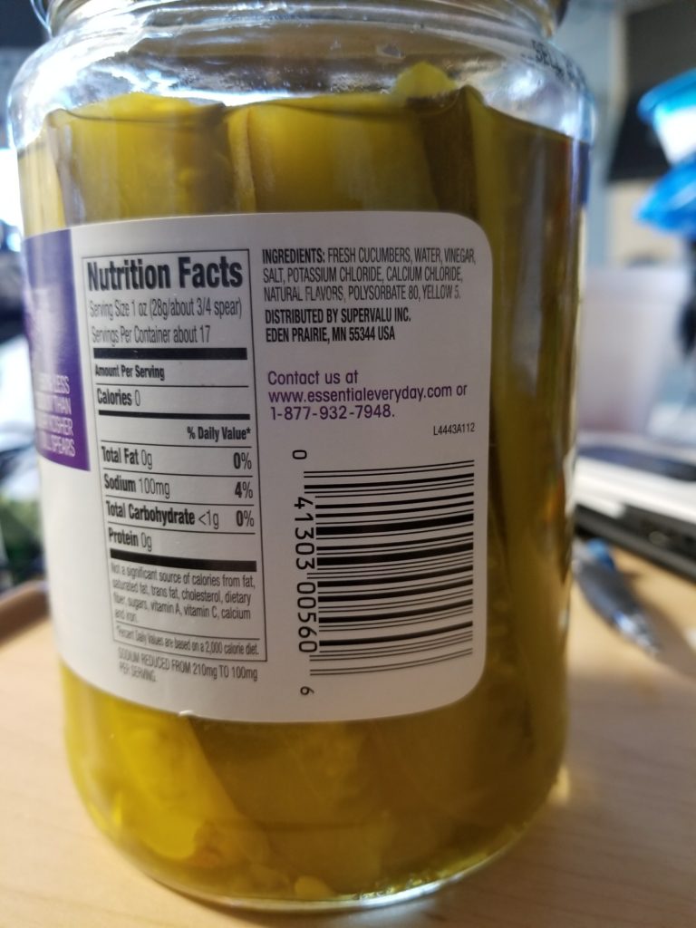 Reduced Sodium Pickles