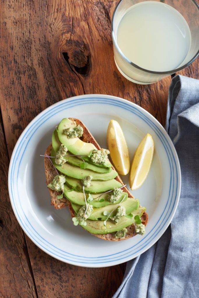 Low Sodium Avocado Toast with Basil Pesto