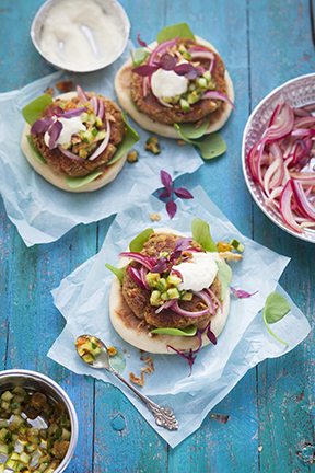 Low Sodium Chickpea Burgers with Tahini Sauce