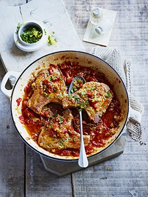 Low Sodium Pork Chops with Tomato and Fennel