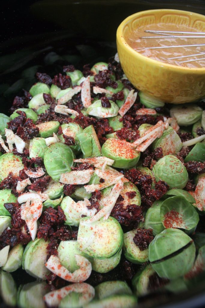 Low Sodium Slow-Cooker Cranberry Balsamic Brussels Sprouts