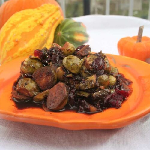 Low Sodium Slow-Cooker Cranberry Balsamic Brussels Sprouts