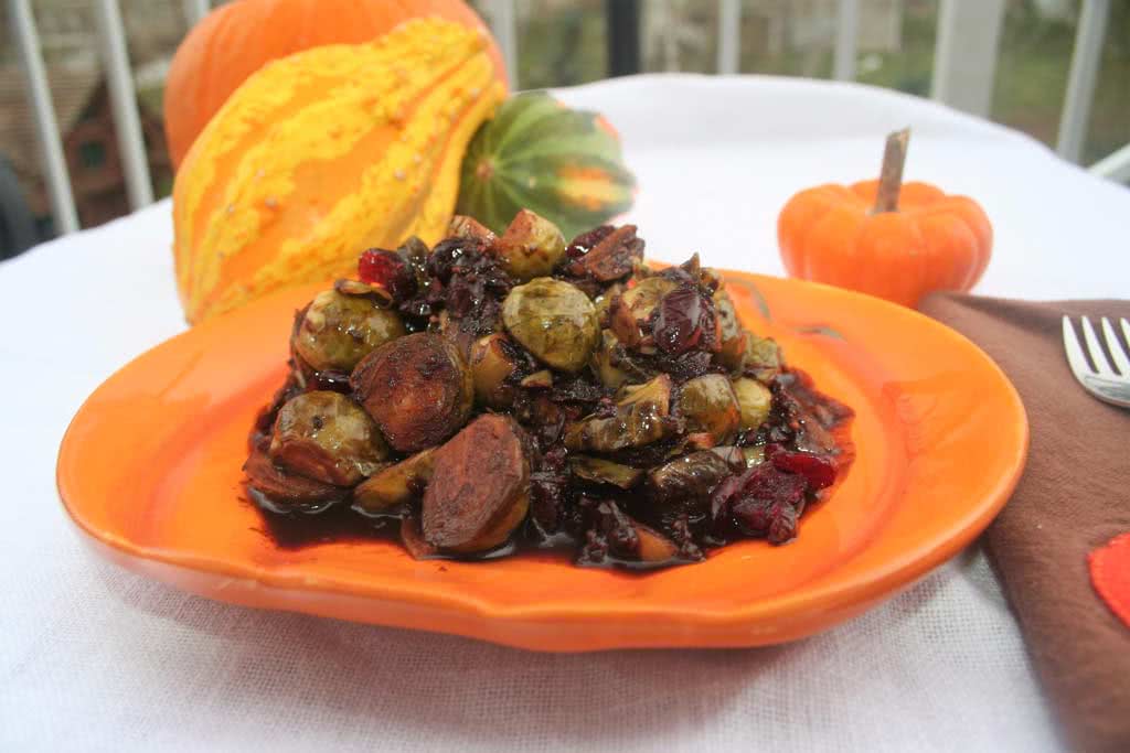 Low Sodium Slow-Cooker Cranberry Balsamic Brussels Sprouts